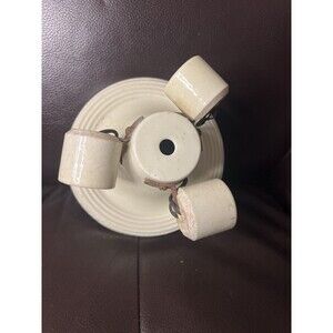 Porcelain Fixture Art Deco Antique Ceiling Flush Vtg Ceramic USA #L37 3 Socket